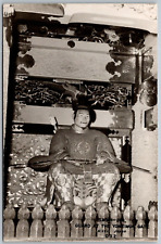 Nikko Japan 1950s RPPC Real Photo Postcard Sadai-JIn Guard At Yomeimon Gate picture