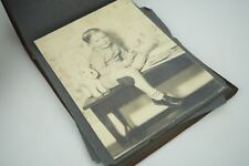 Vintage Photo Album Early 20th Century Snapshot Leather Women Children picture