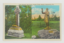 Irish Brigade Monument Father Corby Statue Gettysburg PA Multiview Postcard picture