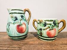 Vintage L and M Peach Hand Painted Cream and Sugar Set picture