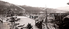 1940 RPPC Postcard Kettle Falls Bridge WA State AZO BW picture