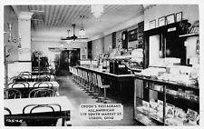 LISBON Ohio postcard Columbiana County Crook's restaurant interior  picture