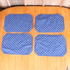 4 Blue With Flower & Dot Pattern Place Mats picture
