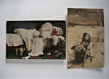 1911 Christmas Souvenir Postcard Lot 🌟 Holiday Card Child Toys Sled Dolls Snow picture