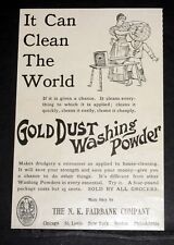 1894 OLD MAGAZINE PRINT AD, GOLD DUST WASHING POWDER, IT CAN CLEAN THE WORLD picture