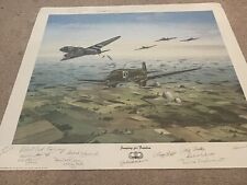 D-DAY JUNE  6, 1944 13 D-DAY AIRBORNE PARATROOPER VETS RARE MULTI SIGNED PRINT picture