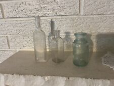 Vintage Antique Lot of 3 unmarked Glass Bottles 4