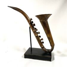 Metal Sax Saxophone Decor Collectible Figurine Jazz Blues Metal Base Music Gift picture