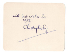 Christopher Fry Signed Card 1958 / Autographed British Poet Playwright picture