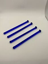 4 Vintage Cobalt Blue Glass Knobbed Swizzle Sticks, 