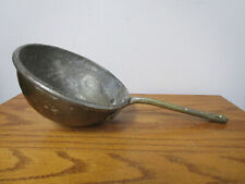 Vintage Hand Forged Hammered Brass Ladle Handled Spoon Scoop Bowl picture