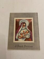 Vintage c.1950's Christmas Greeting Card Holy Mother And Child picture