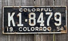 RARE 1954 Colorado License Plate K18479 picture