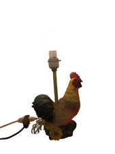 Resin Vintage Rooster Chicken Accent Table Lamp 11.5