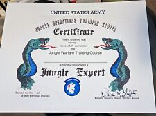 C24A US Jungle Warfare Course Certificate later Jungle Expert cert. picture