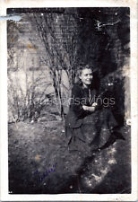 VTG B&W Found Photo - 1930s - Young Woman In Dress Sits In Cold On A Winter Day picture