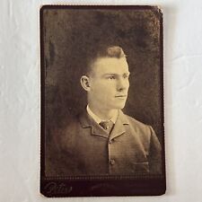 Antique Cabinet Card Photo Man Formal Portrait 4 X 6 1800’s Higginsville MO picture