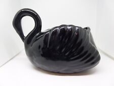 Vintage Ceramic/Pottery - Large Unmarked Retro - Swan Planter Black EUC picture
