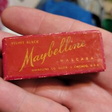 Antique Maybelline Mascara w Brush Red Cardboard Box RARE 1930s VELVET Black  picture