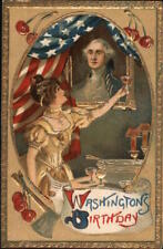 President Washington's Birthday Antique Postcard Vintage Post Card picture