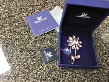 Swarovski Mauve Crystal Flower Pin Brooch with Pouch COA picture
