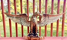 LARGE Vintage Cast Brass Eagle Hanging Sculpture Bird Statue 47