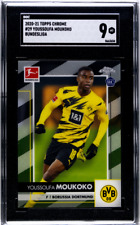 2020-21 Topps Chrome Bundesliga Youssoufa Moukoko SGC 9 PSA Dortmund Rookie RC picture