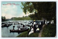1914 Gordon Park Milwaukee River Boat Scene Milwaukee Wisconsin WI Postcard picture