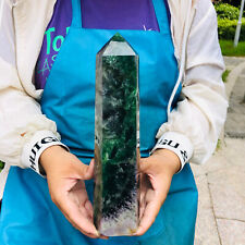 4.4LB Natural Colourful Fluorite Obelisk Quartz Crystal Tower Point Healing picture