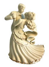 Vintage Bride/Groom China “First Dance” Figurine Ivory with Gold Trim 7.75” picture
