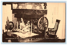c1940s Fireplace at John Woolman Memorial Mount Holly New Jersey NJ Postcard picture