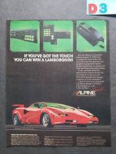 Lamborghini Alpine Electronics Promo Print Advertisement Vintage 1985 picture