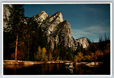 1940s Yosemite National Park California Three Brothers Vintage Postcard picture