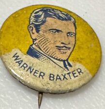 Vintage Warner Baxter Film Movie Actor Cisco Kid Hollywood Pin Pinback Button picture
