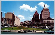 Boston Massachusetts Copely Square Public Library Downtown Chrome Postcard picture