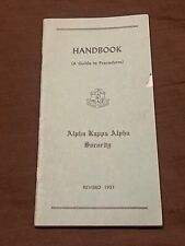 Rare Alpha kappa Alpha Sorority Handbook ( A Guide to Procedures) 1951 picture