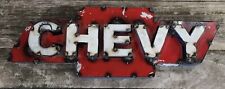 *Recycled Tin Metal CHEVY Bow Tie Sign Gas Oil Garage Man Cave Home Decor picture