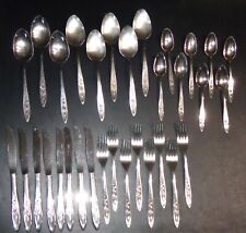 32 PC VTG ONEIDA COMMUNITY MY ROSE STAINLESS FLATWARE SET 8 PIECE PLACE SETTINGS picture