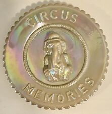VTG Summit Art Glass Circus Memories Elephant Iridescent Carnival Plate 3.375” picture