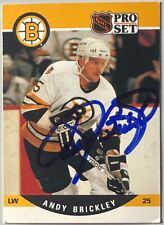 ANDY BRICKLEY, 100% AUTHENTIC AUTOGRAPHED 1990-1991 PRO SET CARD, NHL LEGEND  picture