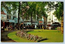 Leicester Square London Postcard Scenic View Park Flowers Bench c1960 Vintage picture