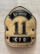 Vintage Engine 11 CFD Fire Department Leather Helmet Badge Shield Cairns & Bro picture
