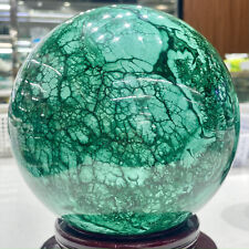 21.6LB Rare Natural Malachite quartz hand Carved sphere Crystal Healing picture