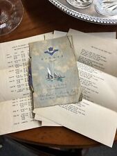 ROYAL BERMUDA YACHT CLUB 1928 Ocean Race DINNER MENU FIXES SCHOONER “WEST WIND “ picture