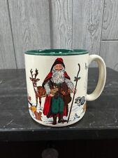 Vintage Potpourri Press Rustic Woodland Santa Claus Coffee Mug Cup 1993 Korea picture