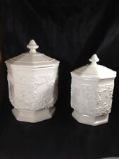 Pair of Lefton Embossed Grape Canisters picture