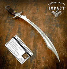 IMPACT CUTLERY RARE CUSTOM D2 MASSIVE SWORD BOWIE KNIFE BURL WOOD HANDLE picture