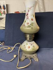 Vintage Gone With The Wind Parlor Lamp Small Dainty Petite Green Floral,LOOK picture