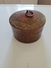 Antique  Wooden Round Spice Box W/ Lid. Hand Turned picture