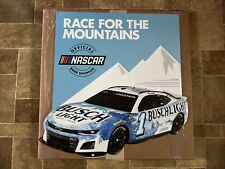 BUSCH LIGHT BEER NASCAR RACING ROSS CHASTAIN CHEVROLET CAR EMBOSSED TIN SIGN picture